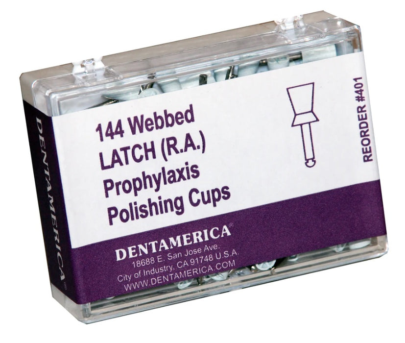 DentAmerica Prophy Cups Webbed Medium-Soft Latch Type Box/144
