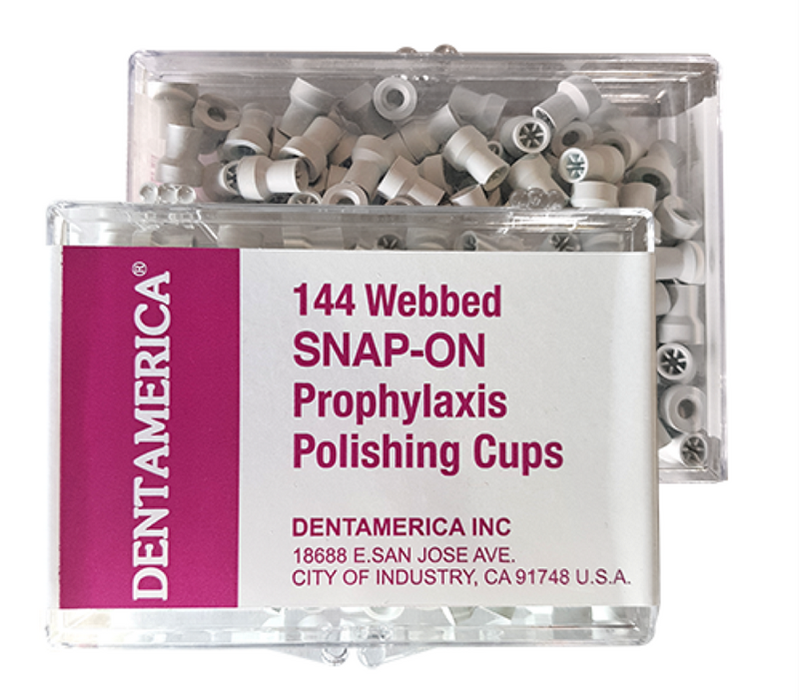 DentAmerica Prophy Cups Webbed Medium-Soft Snap-On Box/144