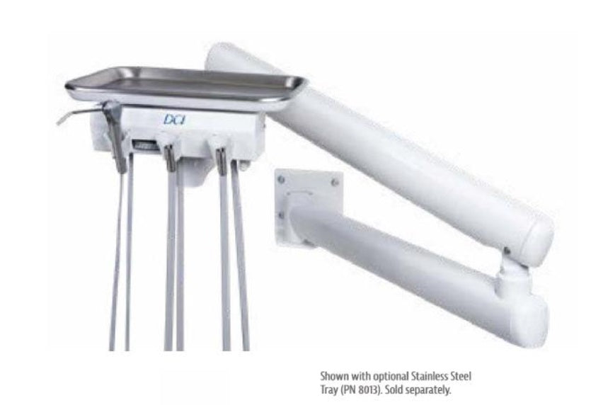 DCI Alternative Arm Mounted Manual Control 1 Wet & 1 Dry with Tray & White Flex Arm, 4128