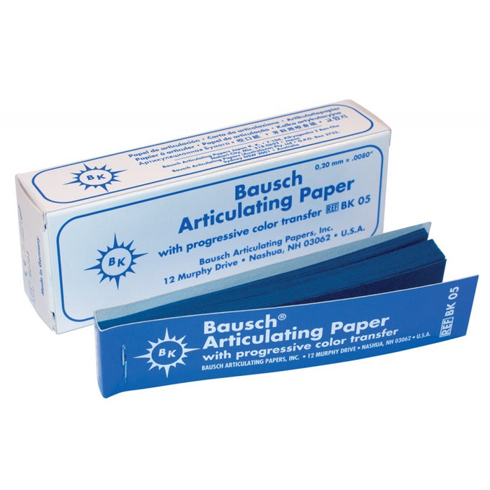 Bausch Articulating Paper Booklet Thin 200 Microns Blue Box/300