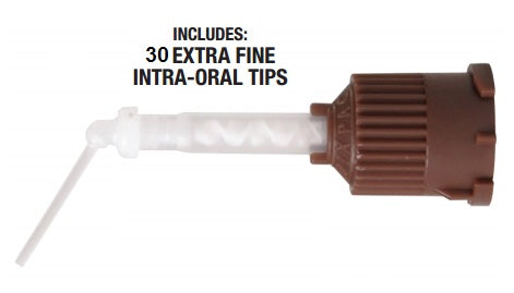 T-Style Short Core Material Mixing Tips 1:1 Brown X-Fine Pkg/30