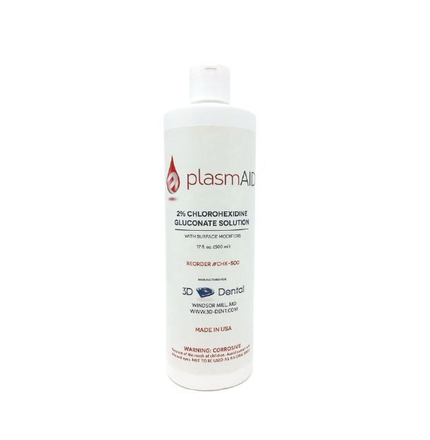 PlasmAid 2% Chlorohexidine Gluconate Solution 500mL Bottle