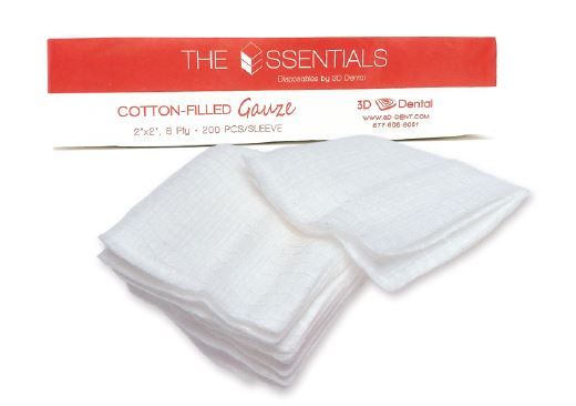 Essentials Cotton Filled Gauze Sponges Non-Sterile 8-Ply 2"x2" Case/5000