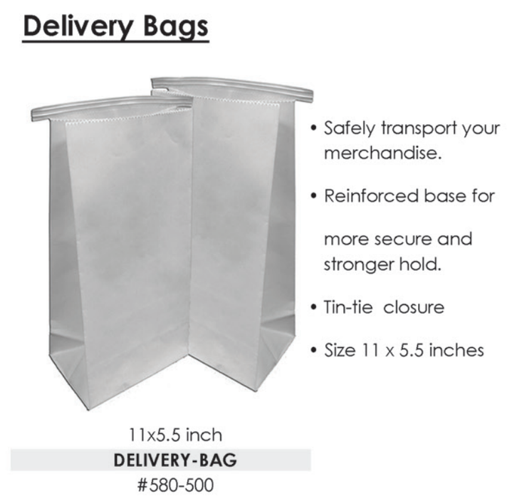 Dental Lab Delivery Bags Tin-Tie Closure 11" x 5.5" Box/500