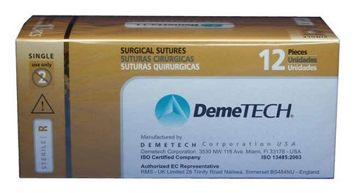 DemeGUT Chromic Gut Sutures Precision Point Reverse Cutting Box/12