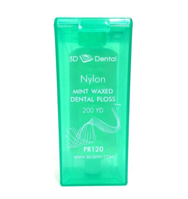 3D Dental Floss Nylon Waxed Mint 200yd