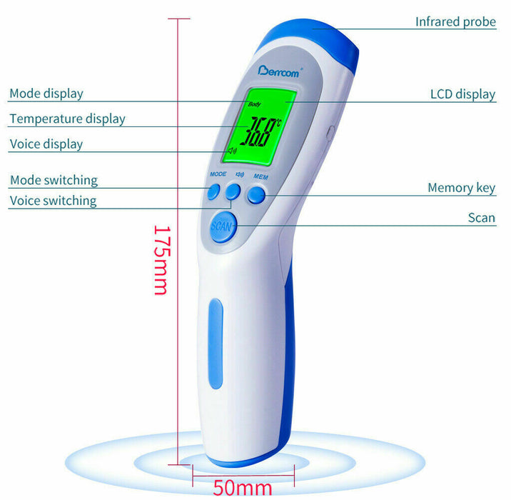 Berrcom JXB-182 Non-Contact Infrared Thermometer Ea