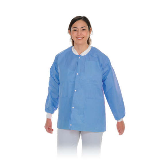 Protect Plus Lab Jackets Hip-Length Ceil Blue Pkg/10