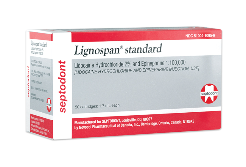 Lignospan Standard Lidocaine HCl w/ Epinephrine 2% - 1:100,000 Cartridge 1.7mL Box/50