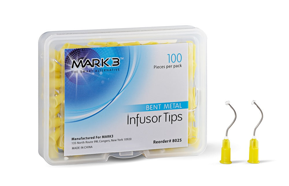 MARK3 Infusor Tips Pre-Bent Metal 19Ga Box/100