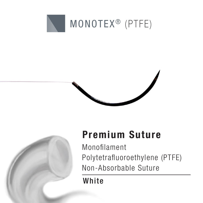 Monotex CorbraBlack PTFE Sutures TF / 1/2-13mm / 4-0 / 24" Taper Point Needle Box/12