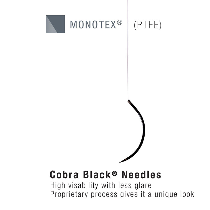 Monotex CorbraBlack PTFE Sutures Reverse Cutting Black Needle Box/12