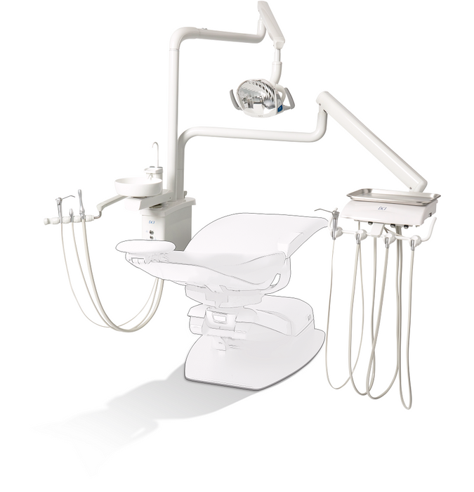 DCI Reliance Over the Patient Dental Unit with Cuspidor & PMU White, RO4100
