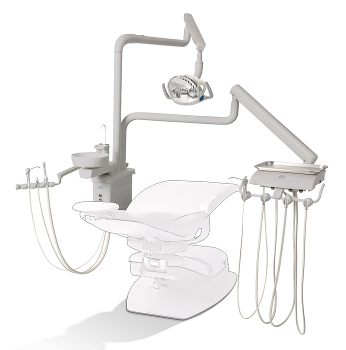 DCI Reliance Over the Patient Automatic Dental Unit with PMU w/ Cuspidor Gray, RO4150