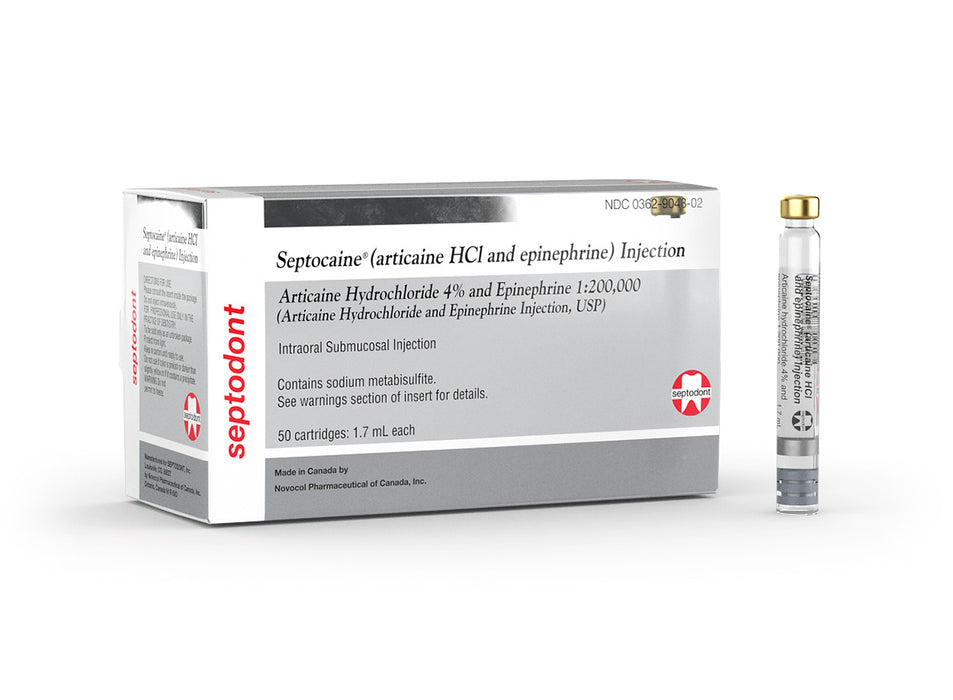 Septocaine Cartridge 4% 1:200,00 with Epinephrine Box/50