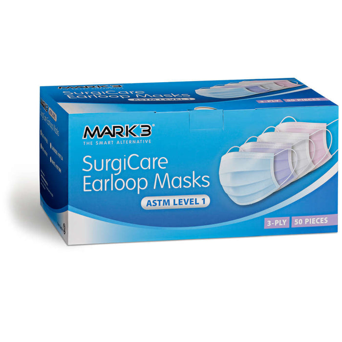 SurgiCare Earloop Face Masks ASTM Level 1 Box/50