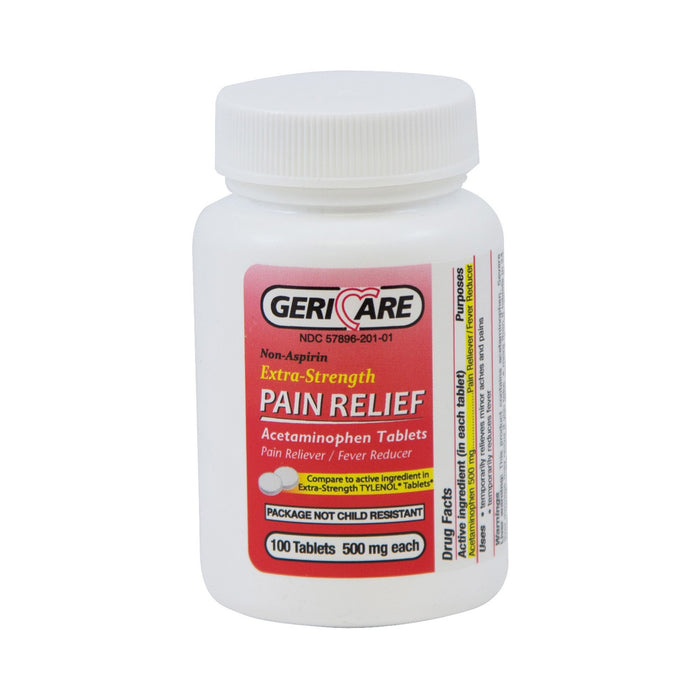 McKesson-60-201-01 Pain Relief Geri-Care 500 mg Strength Acetaminophen Tablet 100 per Bottle