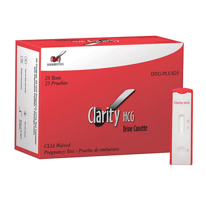 Clarity Diagnostics-DTG-PLUS25 Rapid Test Kit Clarity Fertility Test hCG Pregnancy Test Urine Sample 25 Tests CLIA Waived