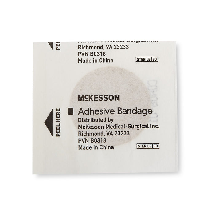 McKesson-16-4822 Adhesive Spot Bandage 1 Inch Plastic Round Tan Sterile