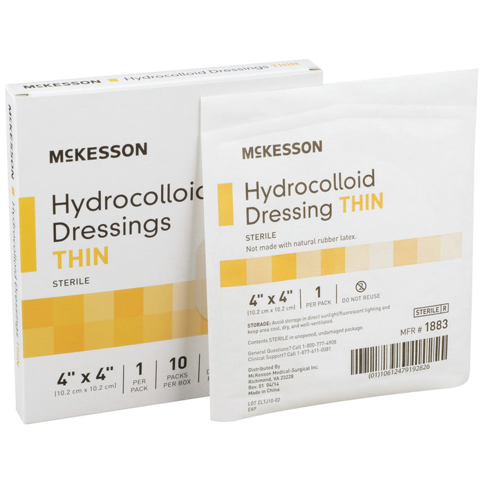 McKesson-1883 Hydrocolloid Dressing 4 X 4 Inch Square Sterile