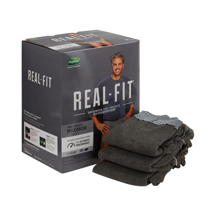 Kimberly Clark-50982 Male Adult Absorbent Underwear Depend Real Fit Pull On with Tear Away Seams Small / Medium Disposable Heavy Absorbency