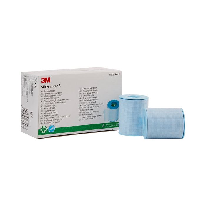 3M-2770-2 Medical Tape 3M Micropore S Skin Friendly Silicone 2 Inch X 5-1/2 Yard Blue NonSterile