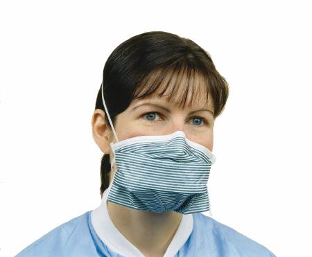 Alpha ProTech-695 Particulate Respirator / Surgical Mask Critical Cover PFL Medical N95 Chamber Elastic Strap One Size Fits Most Teal Stripe NonSterile ASTM Level 3 Adult