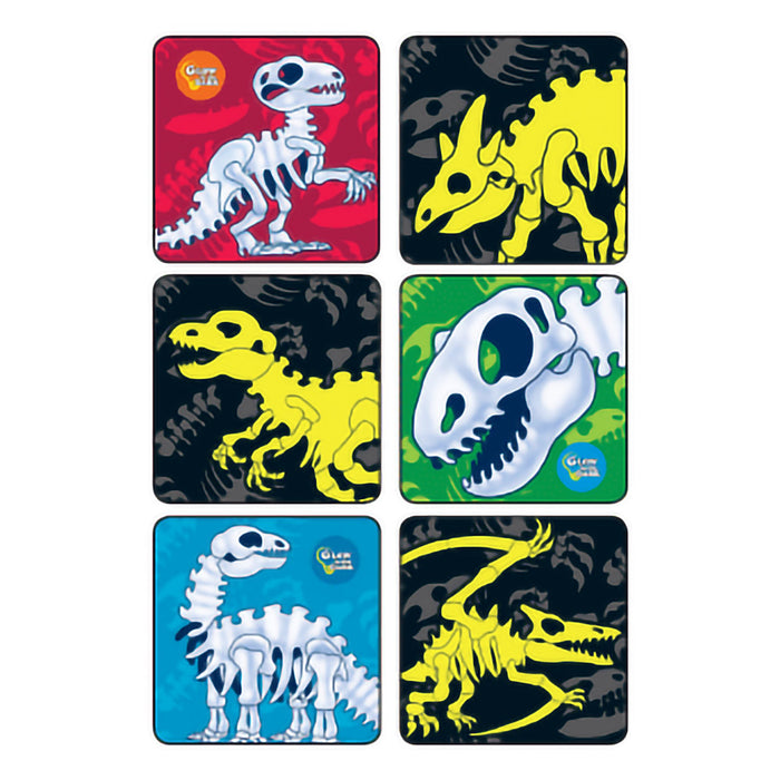 Medibadge-2893P Kids Love Stickers 90 per Unit Glow-In-The-Dark Dinosaur Bones Sticker