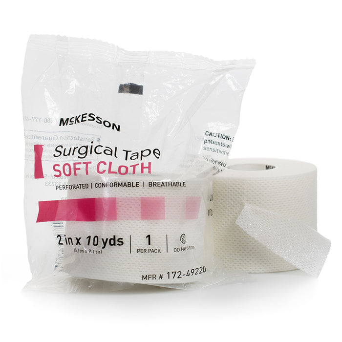McKesson-172-49220 Medical Tape Perforated Soft Cloth 2 Inch X 10 Yard White NonSterile