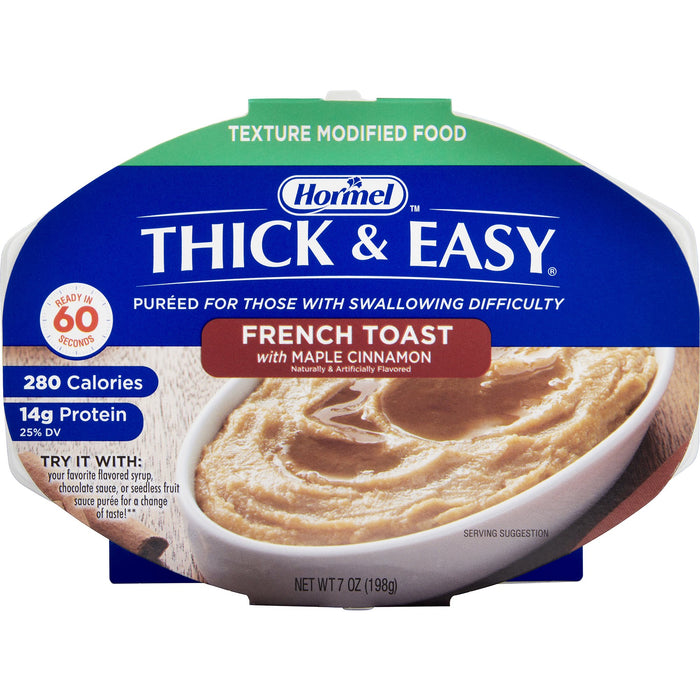 Hormel Food Sales-60742 Puree Thick & Easy Purees 7 oz. Tray Maple Cinnamon French Toast Flavor Ready to Use Puree Consistency