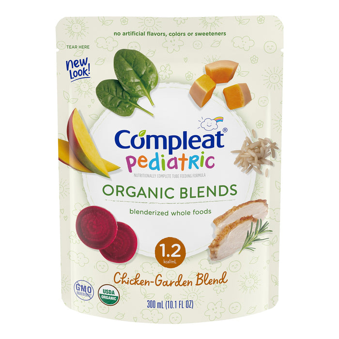 Nestle Healthcare Nutrition-00043900846422 Pediatric Oral Supplement / Tube Feeding Formula Compleat Pediatric Organic Blends Chicken-Garden Flavor 10.1 oz. Pouch Ready to Use