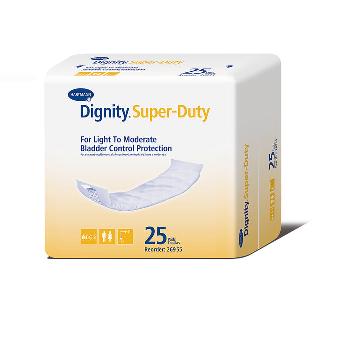 Hartmann-26955 Incontinence Liner Dignity Super-Duty 4 X 12 Inch Moderate Absorbency Polymer Core One Size Fits Most Adult Unisex Disposable