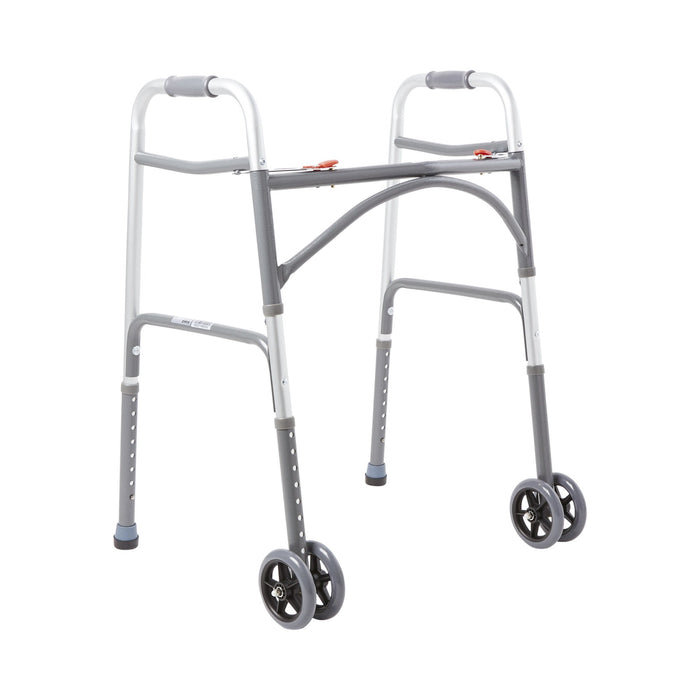 McKesson-146-10220-2WW Bariatric Folding Walker Adjustable Height Steel Frame 500 lbs. Weight Capacity 32 to 39 Inch Height