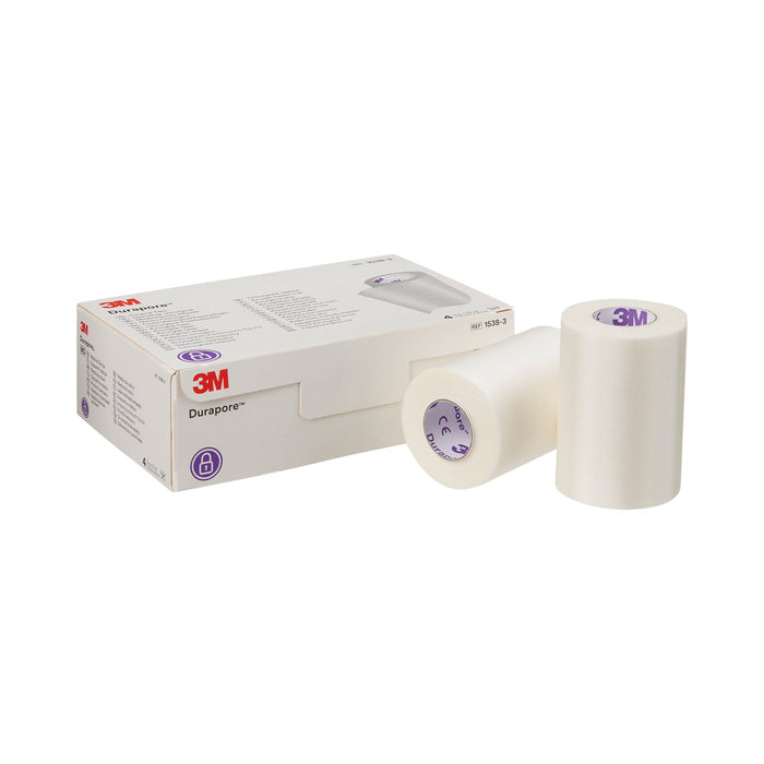 3M-1538-3 Medical Tape 3M Durapore High Adhesion Silk-Like Cloth 3 Inch X 10 Yard White NonSterile