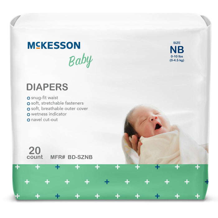 McKesson-BD-SZNB Unisex Baby Diaper Newborn Disposable Moderate Absorbency