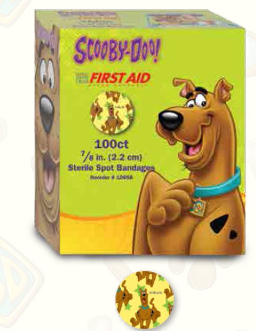 Dukal-10658 Adhesive Spot Bandage American White Cross 7/8 Inch Plastic Round Kid Design (Scooby Doo) Sterile