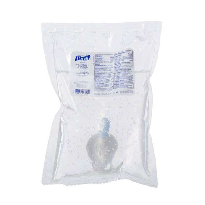 GOJO-2156-08 Hand Sanitizer Purell Advanced 1,000 mL Ethyl Alcohol Gel Dispenser Refill Bag