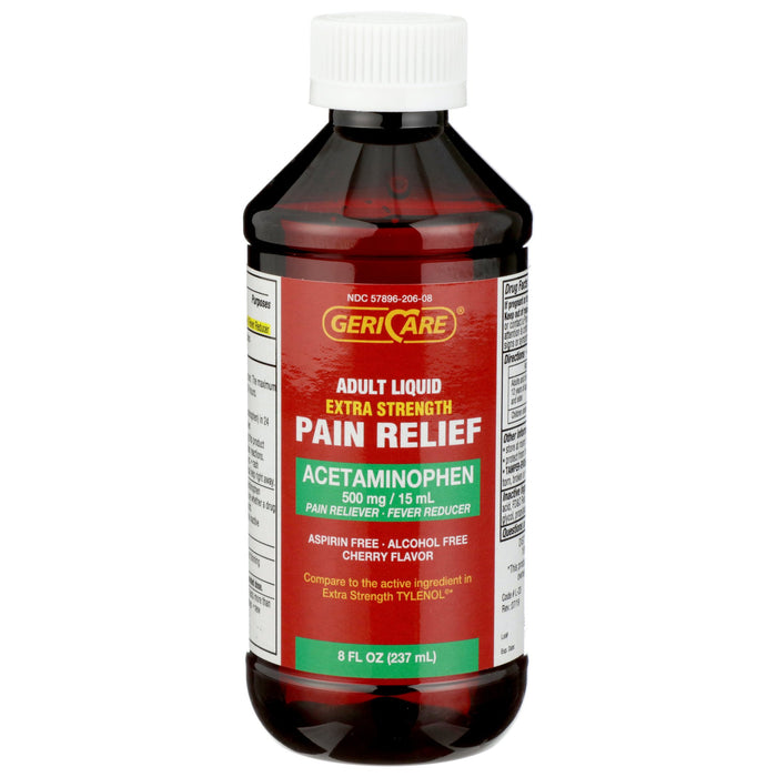 McKesson-Q202-08-GCP Pain Relief Geri-Care 500 mg / 15 mL Strength Acetaminophen Liquid 8 oz.