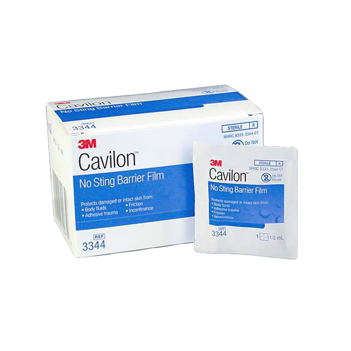 3M-3344 Skin Barrier Wipe 3M Cavilon No Sting 35 to 65% Strength Hexamethyldisiloxane / Isooctane / Acrylate Terpolymer / Polyphenylmethylsiloxane Individual Packet Sterile
