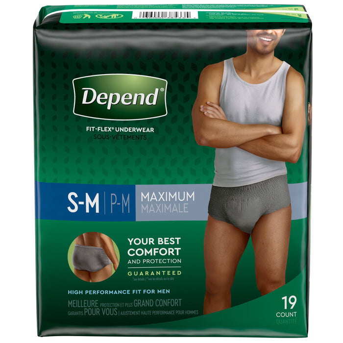 Kimberly Clark-51700 Male Adult Absorbent Underwear Depend FIT-FLEX Pull On with Tear Away Seams Small / Medium Disposable Heavy Absorbency