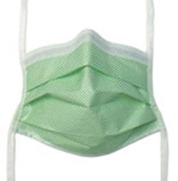 Aspen Surgical Products-65-3322 Surgical Mask Fog Shield Anti-fog Tape Pleated Tie Closure One Size Fits Most Green NonSterile Not Rated Adult