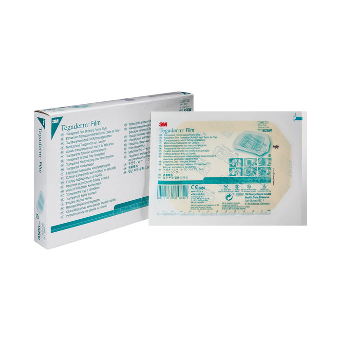 3M-1626W Transparent Film Dressing 3M Tegaderm Rectangle 4 X 4-3/4 Inch Frame Style Delivery With Label Sterile