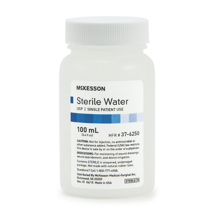 McKesson-37-6250 Irrigation Solution Sterile Water for Irrigation Not for Injection Bottle, Screw Top 100 mL
