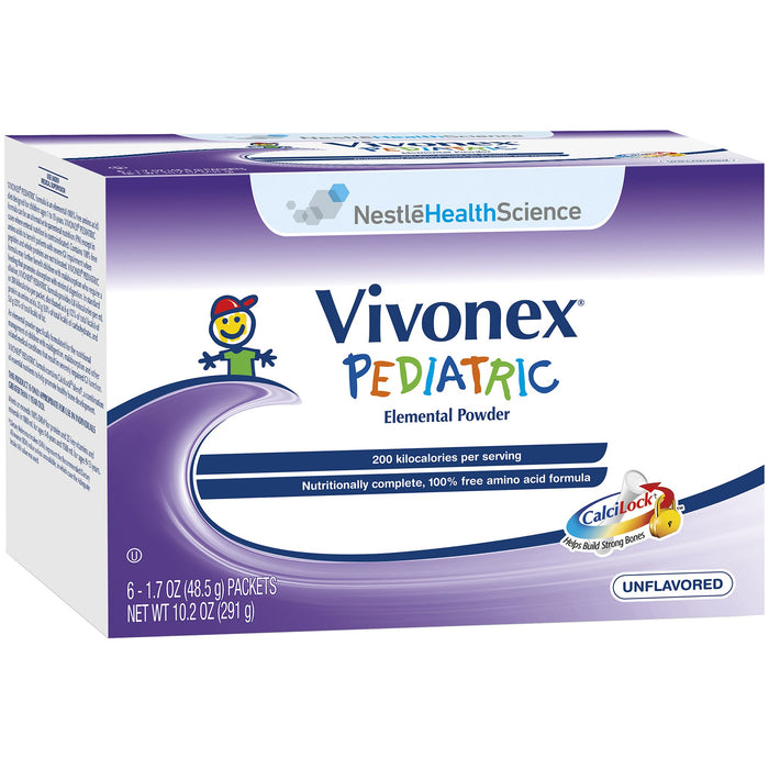 Nestle Healthcare Nutrition-07131000 Pediatric Elemental Oral Supplement / Tube Feeding Formula Vivonex Pediatric Unflavored 1.7 oz. Individual Packet Powder