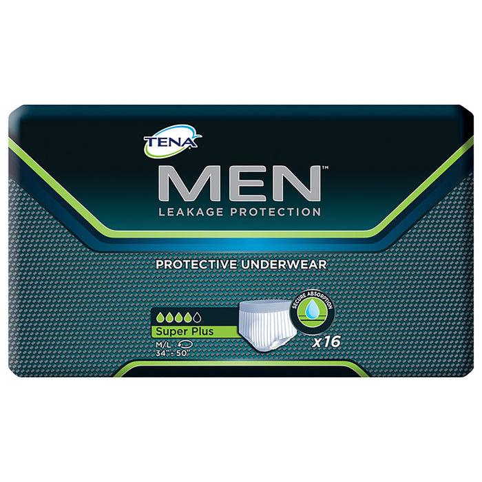 Essity HMS North America Inc-81780 Male Adult Absorbent Underwear TENA MEN Super Plus Pull On with Tear Away Seams Medium / Large Disposable Heavy Absorbency