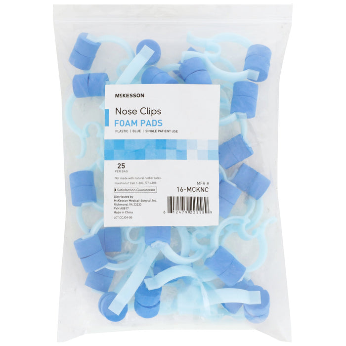 McKesson-16-MCKNC Nose Clip Foam, Disposable, Blue Plastic For Spirometer