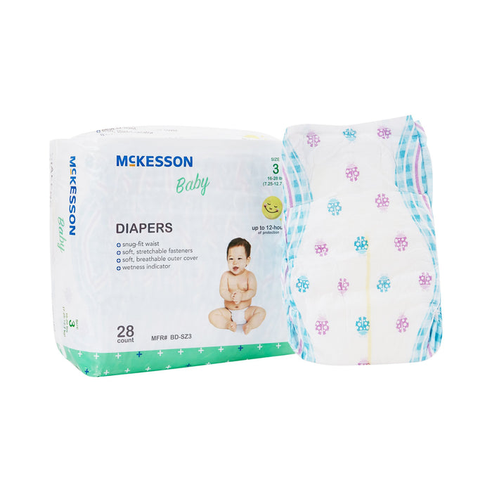 McKesson-BD-SZ3 Unisex Baby Diaper Size 3 Disposable Moderate Absorbency