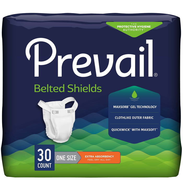 First Quality-PV-324 Unisex Adult Incontinence Belted Undergarment Prevail Belted Shields Belted One Size Fits Most Disposable Light Absorbency