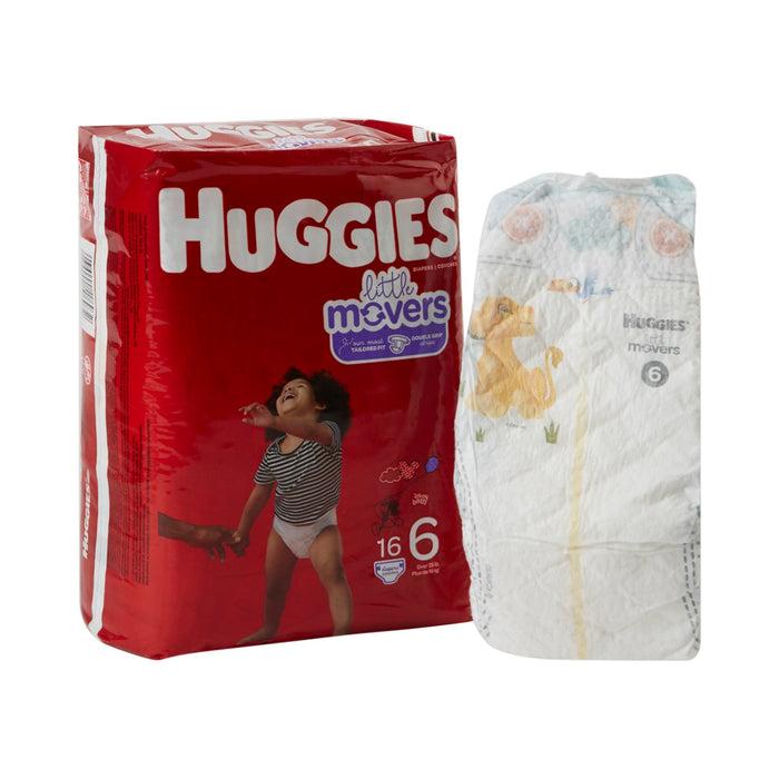Kimberly Clark-49693 Unisex Baby Diaper Huggies Little Movers Size 6 Disposable Moderate Absorbency