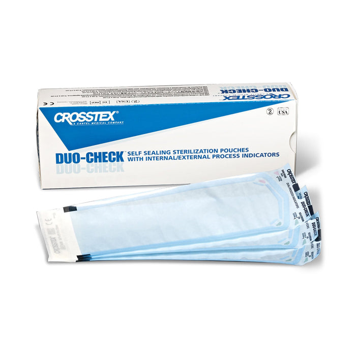 SPS Medical Supply-SCL515 Sterilization Pouch Duo-Check Ethylene Oxide (EO) Gas / Steam 5-1/4 X 15 Inch Transparent / Blue Self Seal Paper / Film